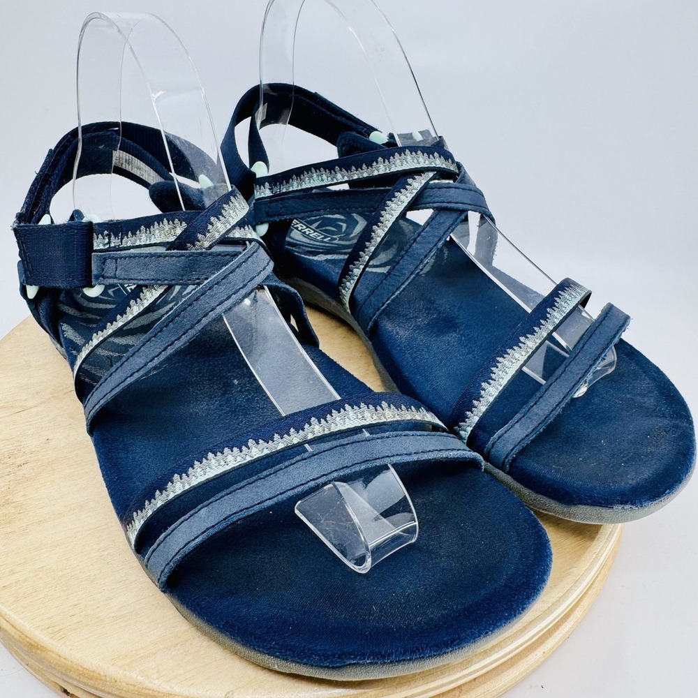 Merrell Terran 3 Cush Lattice Sandals Womens 9 Navy Blue Outdoor Comfort Shoes